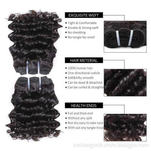 Uniky Brazilian Bouncy Curly Hair 6inch Short Length 3pcs Human Hair Bundles Remy Hair Weave Extensions 6Pieces Can Make One Wig